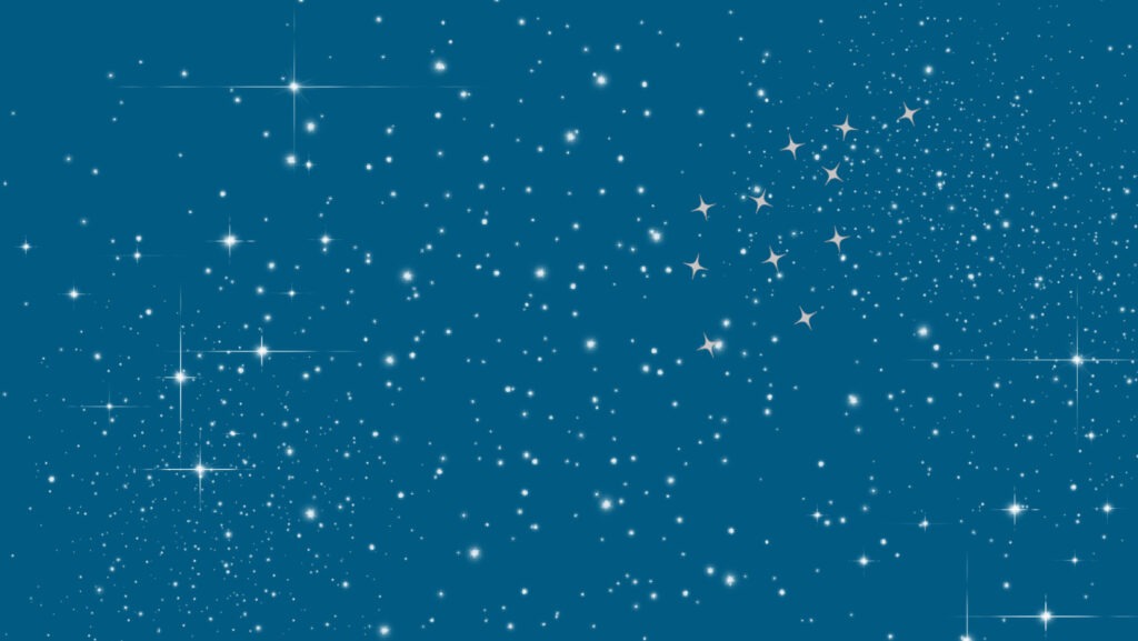 Stars on a blue background.