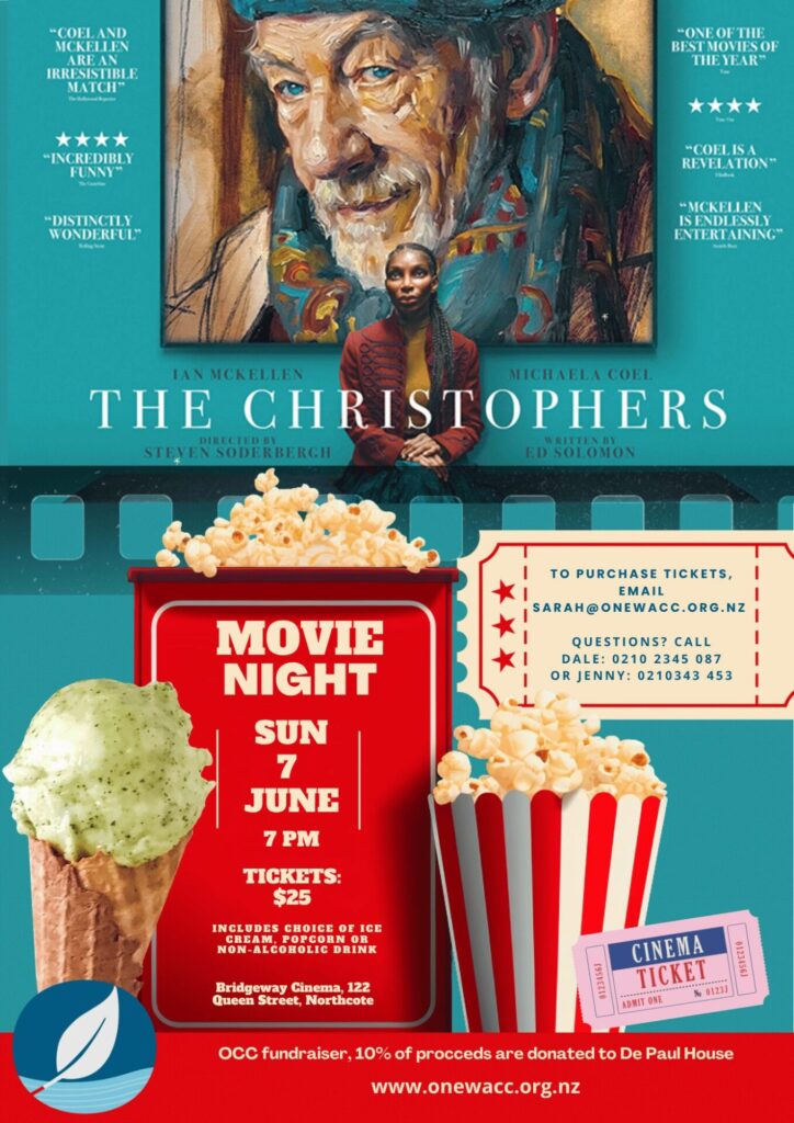 Poster advertising the movie night fundraiser.